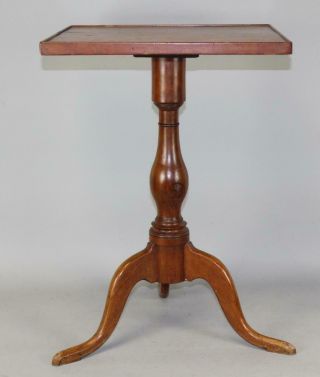 A FINE 18TH C CT QUEEN ANNE CHERRY CANDLESTAND TRAY TOP IN DRY SURFACE 2