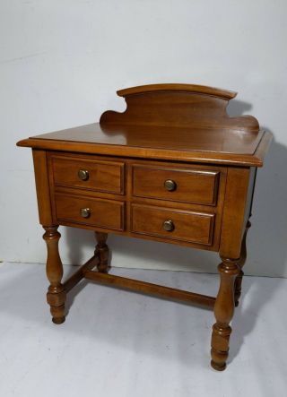 Vintage American Review By Drexel Maple Wood End Table Nightstand With Drawer