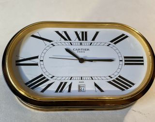 Vintage Cartier " Les Must De Cartier " Enamel Desk Clock,  1985 Swiss Made