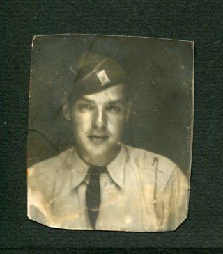 Vintage Photo Military Soldier In Wwii Uniform Still Drunk In Photobooth 451022