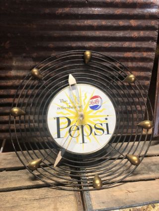 Antique Vintage Pepsi Cola “sunrise” Wall Clock By Holzer Display Sign Soda Pop