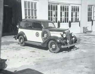 2 Vintage 1930 Negative Photos CHP California Highway Patrol POLICE CAR Fresno 2