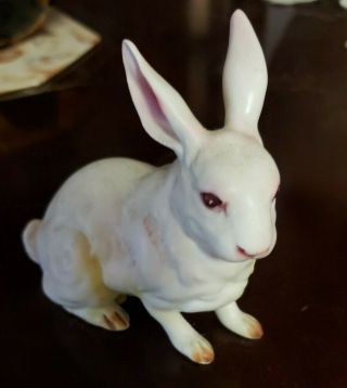 Vintage Lefton White Porcelain Bisque Sitting Rabbit Bunny Figurine H880 Japan