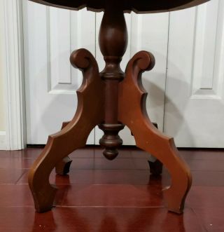 Oval Victorian Carved Mahogany Marble Top Side/ Lamp Table 23,  5 