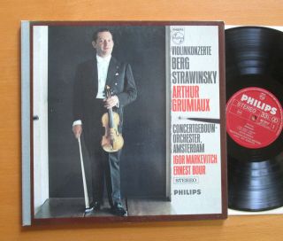 802 785 Ly Arthur Grumiaux Berg Stravinsky Violin Concerto Philips Stereo Nm