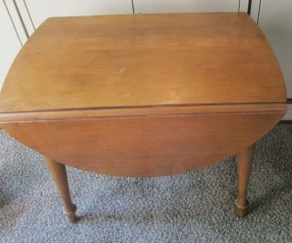 Antique Vintage Solid Wood Drop Leaf Side End Accent Table