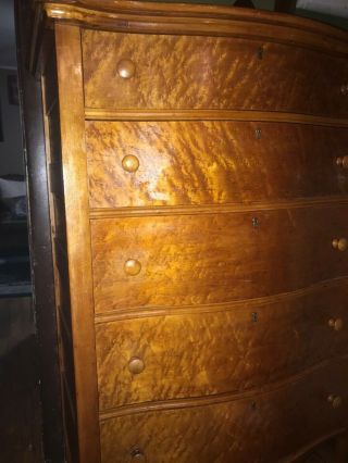 antique tiger maple/birds eye maple dresser antique with tag 2