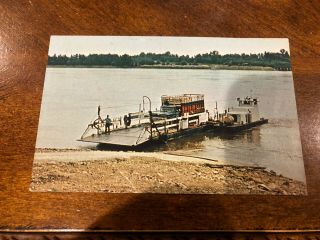 Vintage Postcard.  Modoc Illinois River Ferry.