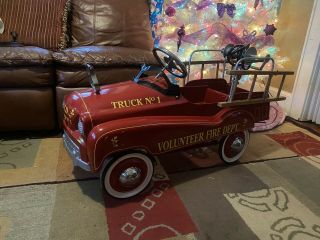Vintage Gearbox Fire Truck Pedal Car.  All Gearbox,  Murray.  Amf Padel Car