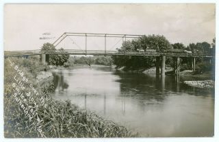 Vintage 1909 Rppc Peterson Mills Bridge Over Little Sioux River Sutherland Iowa