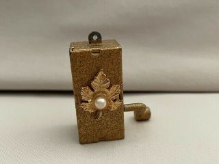 Vintage Miniature Hand Crank Music Box Keychain