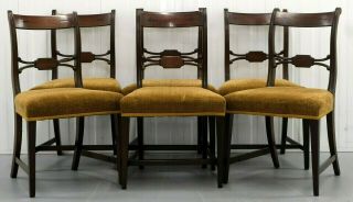 Set Of Six Regency Mahogany Dining Chairs Bar Back