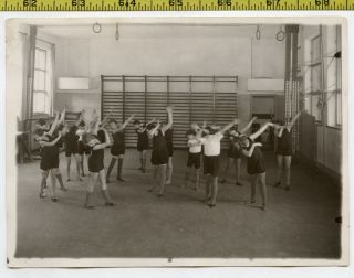 Vintage 1937 Photo / Girls School Gym Class Separates The Zombie From Ballerinas