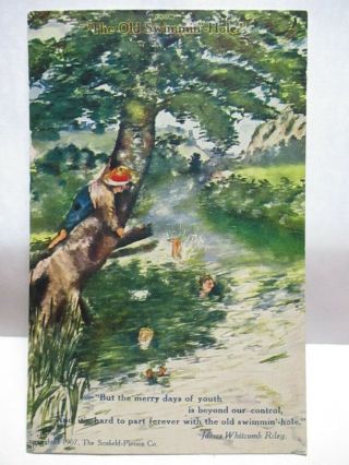 1907 Postcard The Old Swimmin Hole,  The Merry Days Of Youth