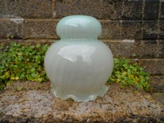 Antique Vaseline Glass Ceiling Light Shade - Early 20th Century Rare Glass