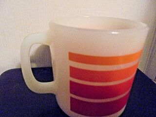 Vintage Glasbake Milk Glass Orange Red Stripe Coffee Cup / Mug