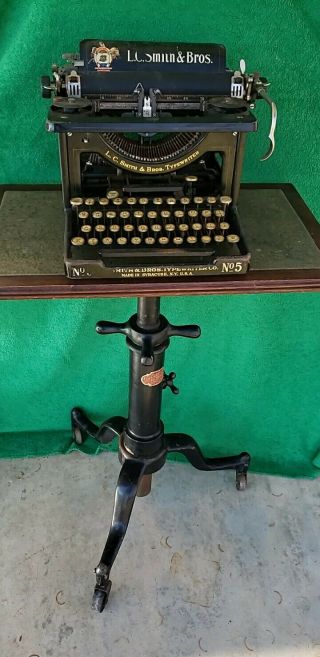 Antique Industrial Cast Iron Satellite Adjustable Table Base - Typewriter - Dinette