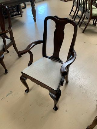 Henkel Harris Solid Mahogany Set of 6 Queen Anne Style Dining Room Chairs 1095 3