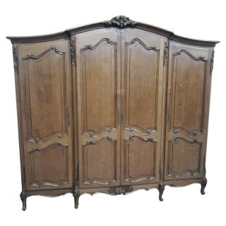 Large Four Door Antique French Armoire,  1920 