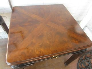 Vintage Drexel Heritage Asian style Burlwood Inlay Tables (Pair) 4