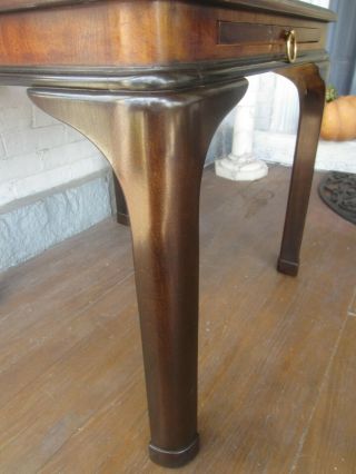 Vintage Drexel Heritage Asian style Burlwood Inlay Tables (Pair) 6