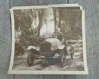 Antique 1925 Ford Model T Speedster B&w Photograph 7.  5 " X 7 "