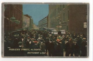Middlesex Street Aldgate Petticoat Lane London Vintage Postcard 924b
