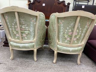 BAKER FURNITURE FRENCH LOUIS XV STYLE BERGERE CHAIRS 5