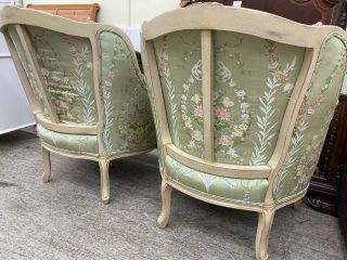 BAKER FURNITURE FRENCH LOUIS XV STYLE BERGERE CHAIRS 6