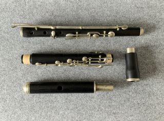 Antique Vintage Old Wooden 12 Key Flute.  Spares Or Ornament