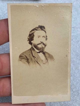 Antique Cdv Photo Man With A Fantastic Beard Civil War Era