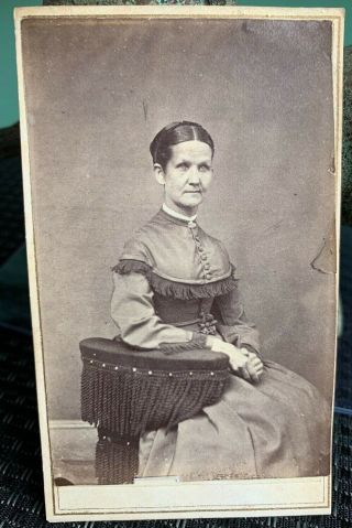 Antique Cdv Photo Civil War Era Woman Springfield Massachusetts