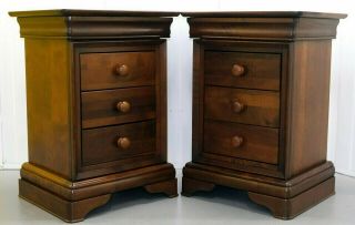 Willis & Gambier Antoinete Bedside Tables On Rich Tone Of Cherrywood