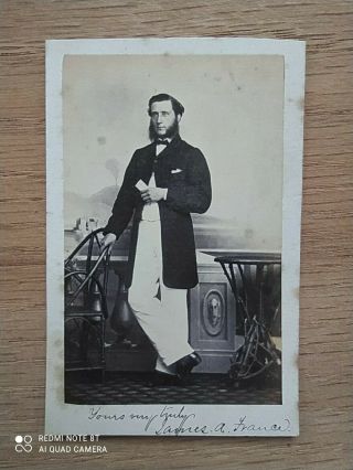 2 Antique Cdv Photos Of James A.  France To Colonel Romer Sommer Napoli Emmens
