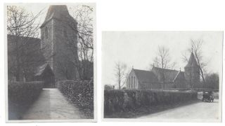 Pagham Church Of St Thomas A Becket - 2x Vintage Photographs C1930