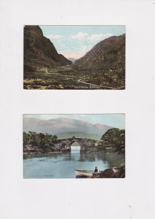 Vintage Ireland,  Gap Of Killarney 2 Postcards Rppc Berma & Choimia