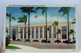 California Ca San Diego Us Post Office Postcard Old Vintage Card View Standard