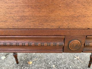 Antique Walnut Spinet Piano Desk Flip Top Writing LapTop Office Secretary Table 4