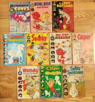 Casper,  Spooky,  Hot Stuff,  Wendy,  Little Dot.  X - Large Set Of 21 Harvey Comics