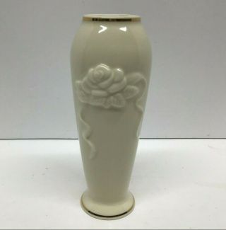 Vintage Lenox China Rose Bud Vase - Ivory With Gold Trim
