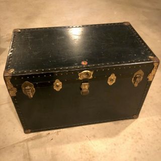 Antique Early 1900s Steamer Trunk Great For Coffee Table Vintage