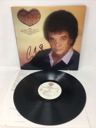 Conway Twitty " By Heart " Signed On Cover (vinyl Ex, )