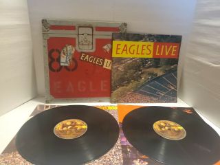 The Eagles Live 1980 Vinyl Record Double Lp Album Set Gatefold W/original Poster