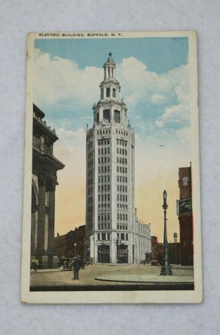 Electric Building Buffalo,  York 1920s Architecture Vintage Antique Postcard