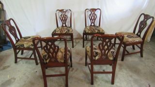 Set Baker Dining Room Chairs Chippendale Mahogany