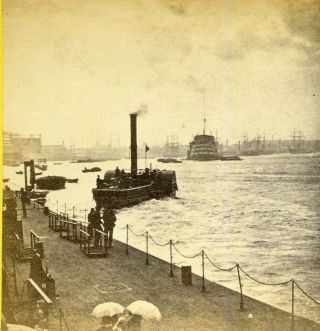 Stereoview Photo On The Thames At Greenwich.