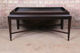 Barbara Barry for Baker Furniture Dark Mahogany Coffee Table,  Newly Refinished 2