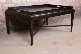 Barbara Barry for Baker Furniture Dark Mahogany Coffee Table,  Newly Refinished 3