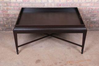 Barbara Barry for Baker Furniture Dark Mahogany Coffee Table,  Newly Refinished 4