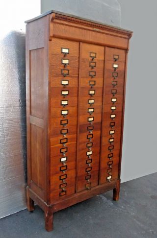 Antique Filing Oak Letter File Cabinet The M.  Ohmer 